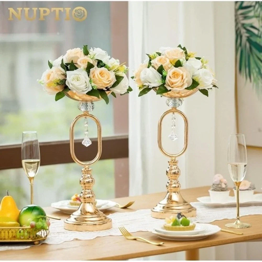 Pcs of 10 Fake Flower Ball Arrangement Bouquet,15 Heads Plastic Roses‎ Peach
